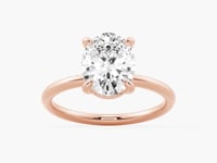 Four Prongs Oval Solitaire Moissanite Engagement Ring