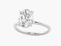 Four Prongs Oval Solitaire Moissanite Engagement Ring