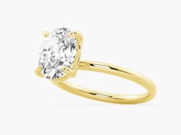 Four Prongs Oval Solitaire Moissanite Engagement Ring