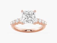 Classic Shared Prong Princess Cut Moissanite Engagement Ring