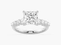 Classic Shared Prong Princess Cut Moissanite Engagement Ring