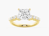 Classic Shared Prong Princess Cut Moissanite Engagement Ring