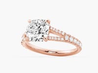 Cushion Cut Split Shank Moissanite Engagement Ring