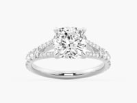 Cushion Cut Split Shank Moissanite Engagement Ring