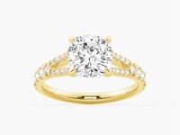 Cushion Cut Split Shank Moissanite Engagement Ring