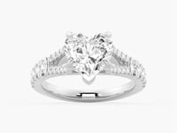 Heart Shaped Split Shank Moissanite Engagement Ring
