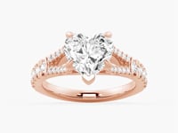 Heart Shaped Split Shank Moissanite Engagement Ring