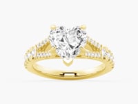 Heart Shaped Split Shank Moissanite Engagement Ring