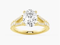 Oval Cut Split Shank Moissanite Engagement Ring