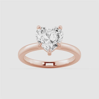 Classic Solitaire Heart Shaped Moissanite Engagement Ring