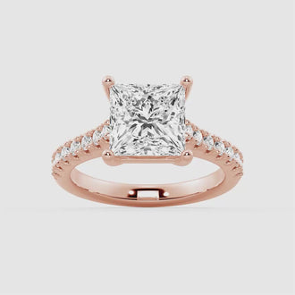 Princess Cut Pavé Moissanite Engagement Ring