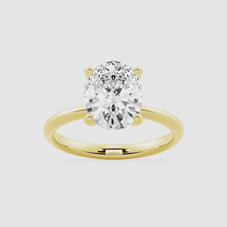 Oval Shaped Solitaire Moissanite Engagement Ring