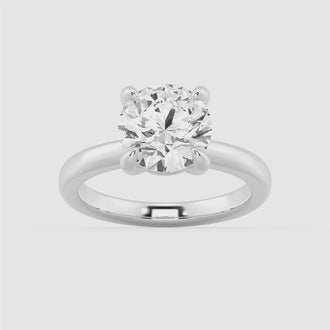 Classic Round Solitaire Brilliant Moissanite Engagement Ring