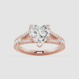 Heart Shaped Split Shank Moissanite Engagement Ring