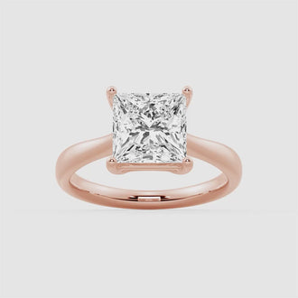 Classic Solitaire Princess Cut Engagement Ring