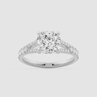 Cushion Cut Split Shank Moissanite Engagement Ring
