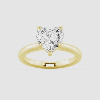 Classic Solitaire Heart Shaped Moissanite Engagement Ring
