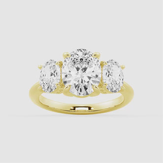 Oval Cut Three Stone Moissanite Engagement Ring