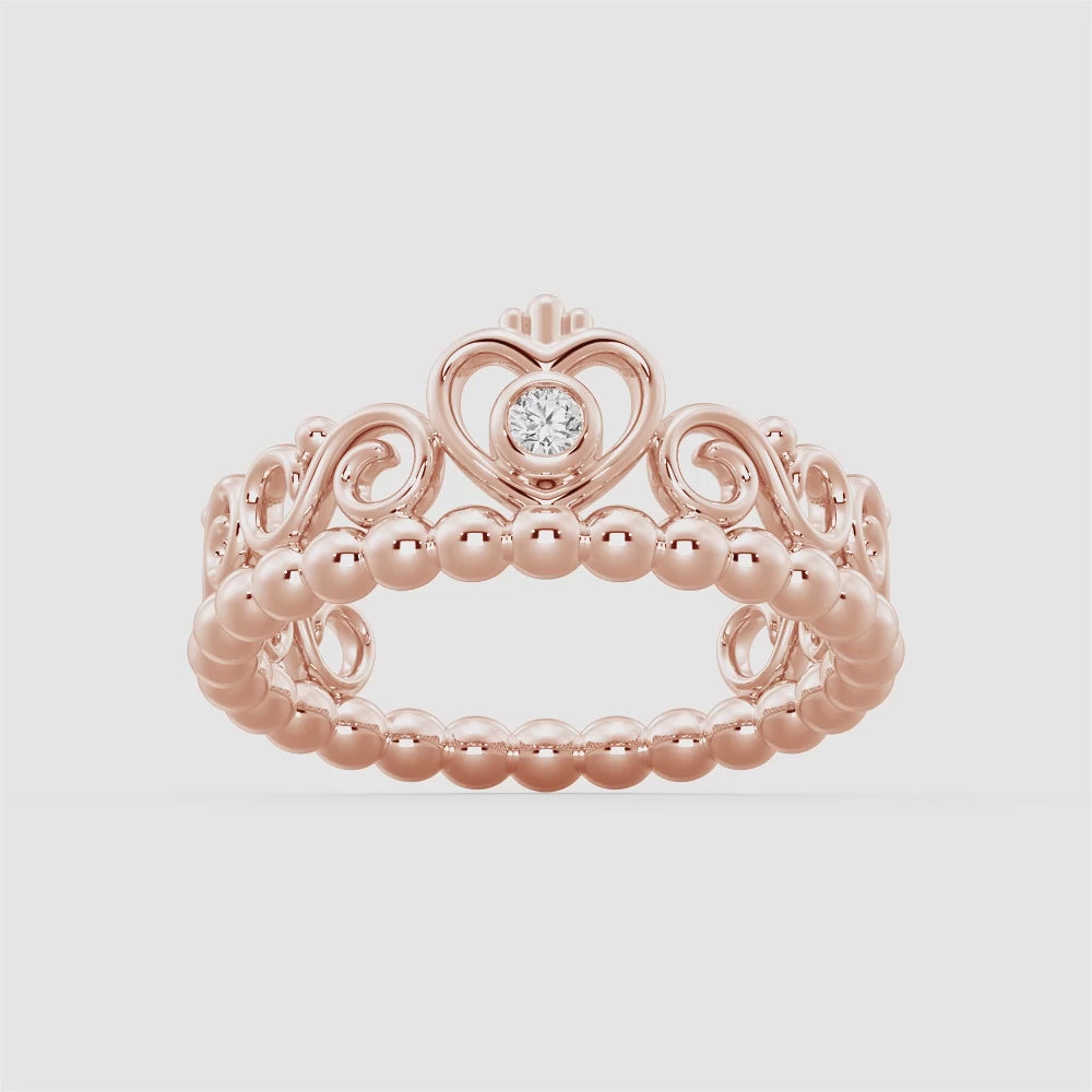 Lab Grown Diamond Crown Promise Ring