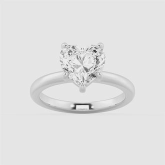 Classic Solitaire Heart Shaped Moissanite Engagement Ring