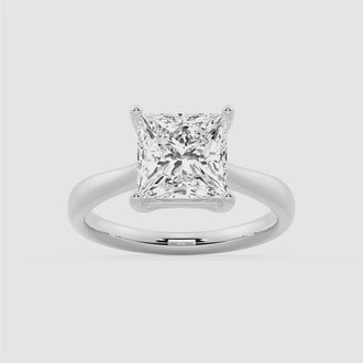 Classic Solitaire Princess Cut Engagement Ring
