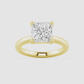 Classic Solitaire Princess Cut Moissanite Engagement Ring