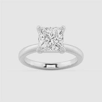 Classic Solitaire Princess Cut Moissanite Engagement Ring