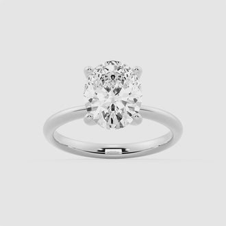 Oval Shaped Solitaire Moissanite Engagement Ring