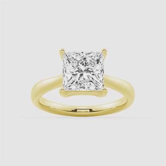 Classic Solitaire Princess Cut Engagement Ring