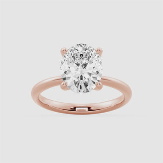 Oval Shaped Solitaire Moissanite Engagement Ring