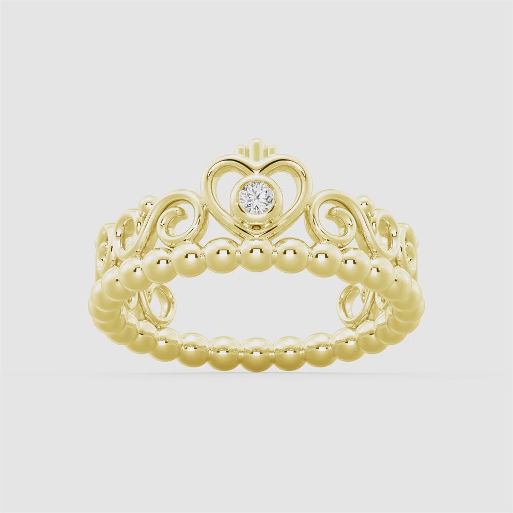 Lab Grown Diamond Crown Promise Ring