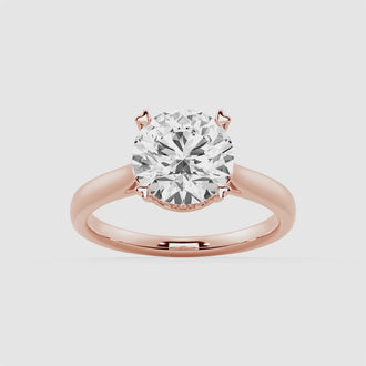 Secret Solitaire Round Moissanite Engagement Ring
