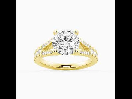 NEW Round Cut Split-Shank Moissanite Engagement Ring