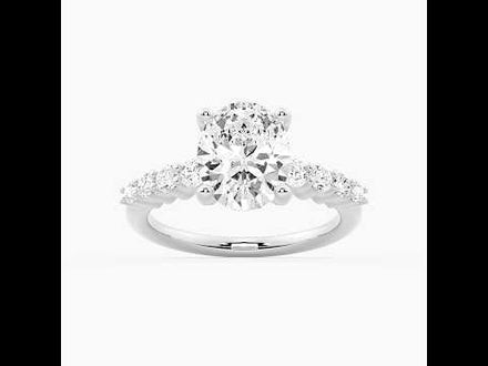 Classic Shared-Prong Oval Cut Moissanite Engagement Ring