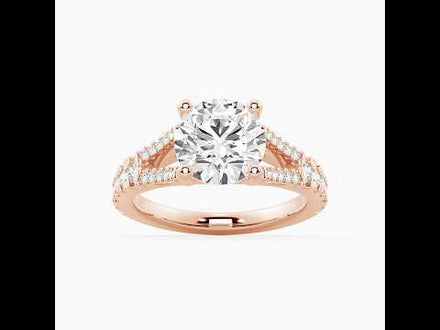 NEW Round Cut Split-Shank Moissanite Engagement Ring