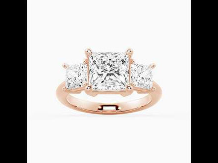 NEW Princess Cut Three Stone Moissanite Engagement Ring