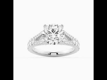 NEW Round Cut Split-Shank Moissanite Engagement Ring