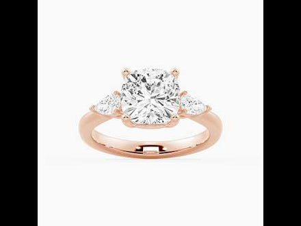 Classic Cushion Cut Three Stone Engagement Ring