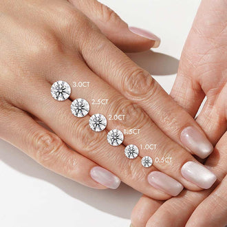 Round Moissanite Engagement Ring With Eternity Pave Band