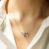 Infinity Heart Pendant with Rose