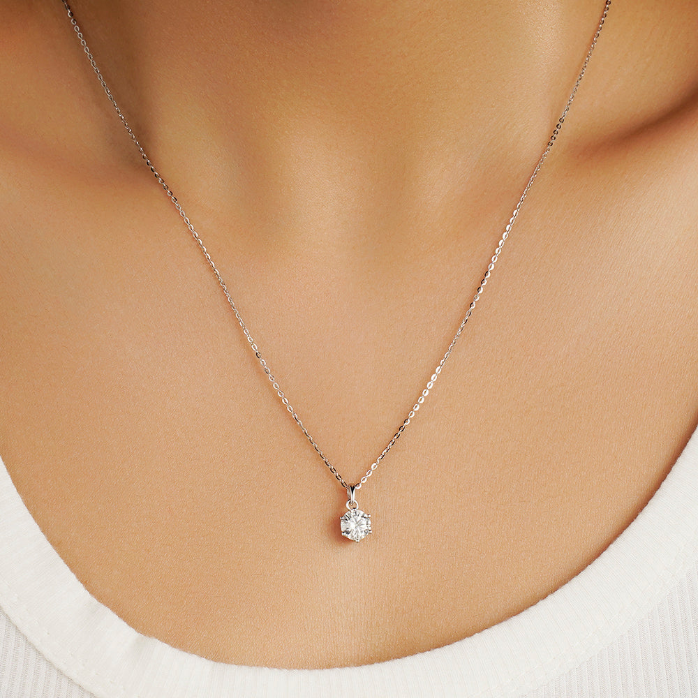 1 CT. Round Solitaire Diamond Pendant Necklace