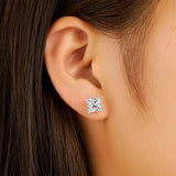 1 CT. Classic Princess Shaped Moissanite Stud Earrings