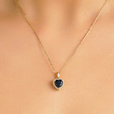 1.68 CT. Heart Sapphire and White Sapphire Pendant