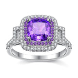 4 CT. Amethyst Luxe Halo Ring