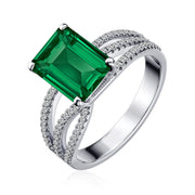 2.5 CT. Petite Band Emerald Gemstone Ring