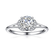 1 CT. Round Halo Style Moissanite Engagement Ring