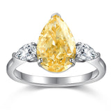 4 CT. Yellow Pear Gemstone Ring