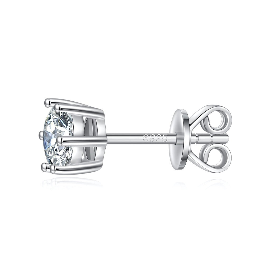 1 CT. Classic Six-Prong Round Moissanite Stud Earrings