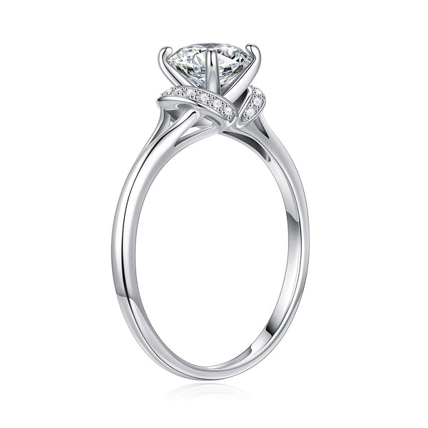 Round Halo Style Moissanite Engagement Ring – MSBLUE Jewelry