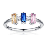 Custom Minimalist Birthstone Three Gemstones Ring